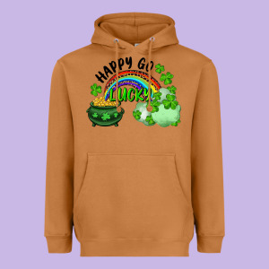 Happy Go Lucky Rainbow Shamrocks And Pot Of Gold Heavyweight Hoodie Designed By Ranaportraitstore