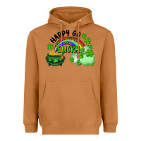 Meerkat Happy Go Lucky Rainbow Shamrocks And Pot Of Gold Heavyweight Hoodie - RanaPortraitStore