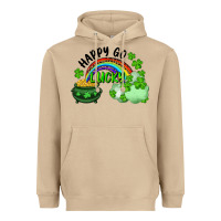 Mushroom Happy Go Lucky Rainbow Shamrocks And Pot Of Gold Heavyweight Hoodie - RanaPortraitStore