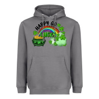Storm Happy Go Lucky Rainbow Shamrocks And Pot Of Gold Heavyweight Hoodie - RanaPortraitStore