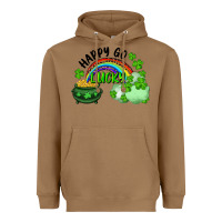 Toasted Coconut Happy Go Lucky Rainbow Shamrocks And Pot Of Gold Heavyweight Hoodie - RanaPortraitStore