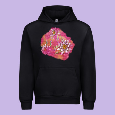 V.d  Lavender And Lotus Patches Urban Hoodie Designed By Adodesignshop