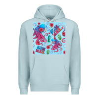Blue Mist summer and octopus seamless pattern Premium Hoodie - BundleAndBundleShop