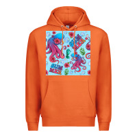 Carrot summer and octopus seamless pattern Premium Hoodie - BundleAndBundleShop