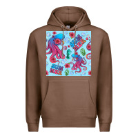 Chestnut summer and octopus seamless pattern Premium Hoodie - BundleAndBundleShop