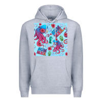 Heather Grey summer and octopus seamless pattern Premium Hoodie - BundleAndBundleShop