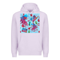 Lilac summer and octopus seamless pattern Premium Hoodie - BundleAndBundleShop