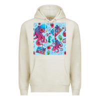 Oatmeal Heather summer and octopus seamless pattern Premium Hoodie - BundleAndBundleShop