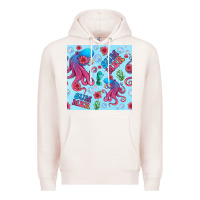 Pale Pink summer and octopus seamless pattern Premium Hoodie - BundleAndBundleShop