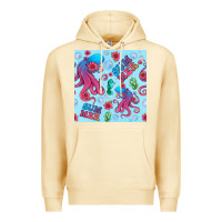 Pina Colada summer and octopus seamless pattern Premium Hoodie - BundleAndBundleShop