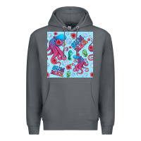 Rock summer and octopus seamless pattern Premium Hoodie - BundleAndBundleShop