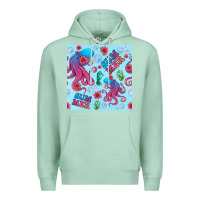 Seafoam summer and octopus seamless pattern Premium Hoodie - BundleAndBundleShop