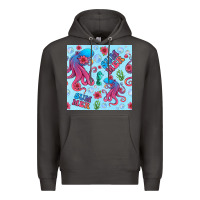 Smoke summer and octopus seamless pattern Premium Hoodie - BundleAndBundleShop