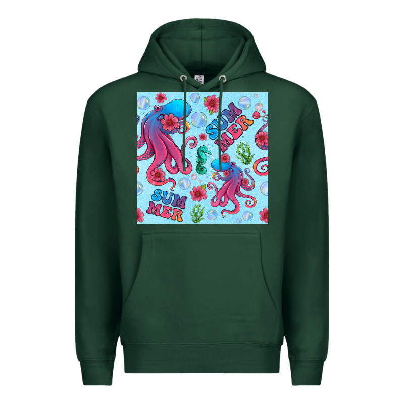 Summer And Octopus Seamless Pattern Premium Hoodie by BundleAndBundleShop | Teevron