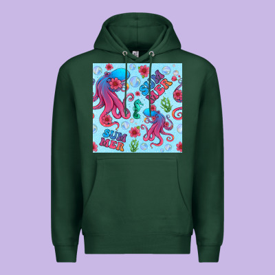 Summer And Octopus Seamless Pattern Premium Hoodie Designed By Bundleandbundleshop