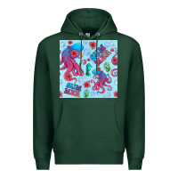 Sports Green summer and octopus seamless pattern Premium Hoodie - BundleAndBundleShop