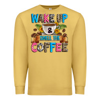 Antique Gold wake up and smell the coffee Premium Sweatshirt - Zillion Design Studio