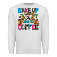 Oatmeal Heather wake up and smell the coffee Premium Sweatshirt - Zillion Design Studio