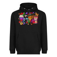 Black day of the dead coffee cups Heavyweight Hoodie - Zillion Design Studio