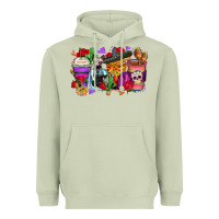 Matcha day of the dead coffee cups Heavyweight Hoodie - Zillion Design Studio