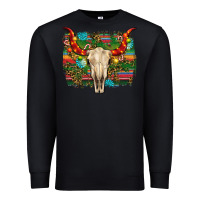 Black western christmas bull skull Premium Sweatshirt - RanaPortraitStore