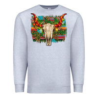 Heather Grey western christmas bull skull Premium Sweatshirt - RanaPortraitStore
