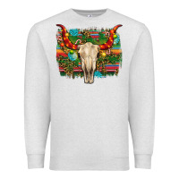 Oatmeal Heather western christmas bull skull Premium Sweatshirt - RanaPortraitStore