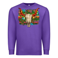 Purple western christmas bull skull Premium Sweatshirt - RanaPortraitStore