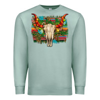 Seafoam western christmas bull skull Premium Sweatshirt - RanaPortraitStore