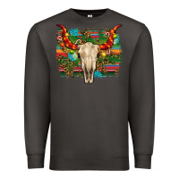 Smoke western christmas bull skull Premium Sweatshirt - RanaPortraitStore