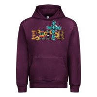 Mauve Wine western gemstone cross faith Urban Hoodie - Artiststas