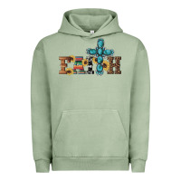 Pigment Oil Green western gemstone cross faith Urban Hoodie - Artiststas