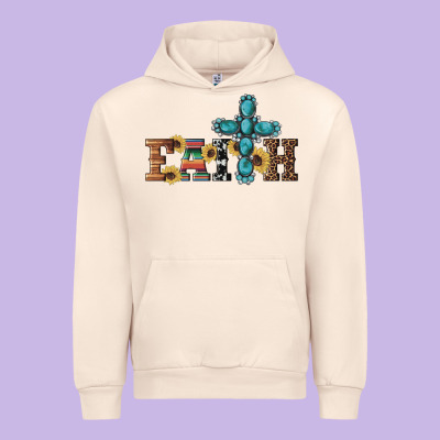 Western Gemstone Cross Faith Urban Hoodie Designed By Artiststas