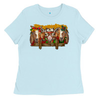 Baby Blue Christmas goats Ladies Tee - BarkalooDesign