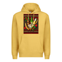 Antique Gold beer bottles with mistletoe Premium Hoodie - AdoDesignShop