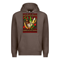 Coffee beer bottles with mistletoe Premium Hoodie - AdoDesignShop