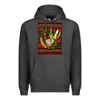 Charcoal Heather beer bottles with mistletoe Premium Hoodie - AdoDesignShop