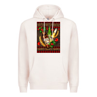 Pale Pink beer bottles with mistletoe Premium Hoodie - AdoDesignShop