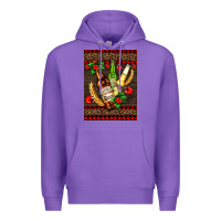Purple beer bottles with mistletoe Premium Hoodie - AdoDesignShop