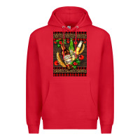 Red beer bottles with mistletoe Premium Hoodie - AdoDesignShop