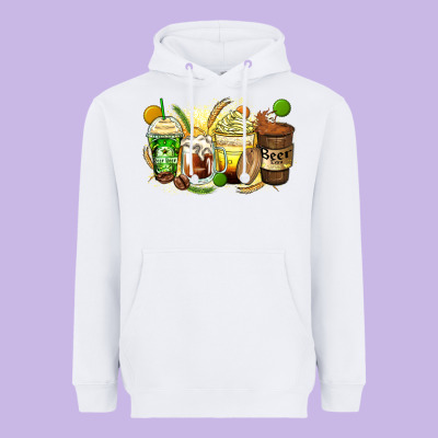 Beer Coffee Cups Heavyweight Hoodie Designed By Zillion Design Studio