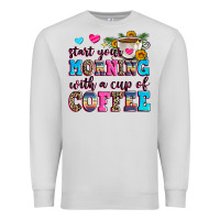 Dove Grey start your morning with a cup of coffee Premium Sweatshirt - Zillion Design Studio