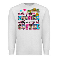 Oatmeal Heather start your morning with a cup of coffee Premium Sweatshirt - Zillion Design Studio