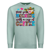 Seafoam start your morning with a cup of coffee Premium Sweatshirt - Zillion Design Studio