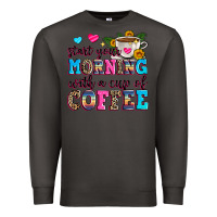 Smoke start your morning with a cup of coffee Premium Sweatshirt - Zillion Design Studio