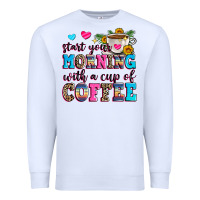 White start your morning with a cup of coffee Premium Sweatshirt - Zillion Design Studio