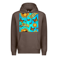 Coffee sun with butterfly seamless pattern Premium Hoodie - BundleAndBundleShop
