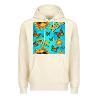 Sandshell sun with butterfly seamless pattern Premium Hoodie - BundleAndBundleShop