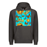 Smoke sun with butterfly seamless pattern Premium Hoodie - BundleAndBundleShop