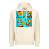 Sun With Butterfly Seamless Pattern Premium Hoodie | Teevron